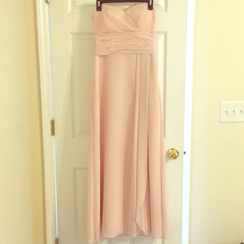 Blush pink strapless long dress